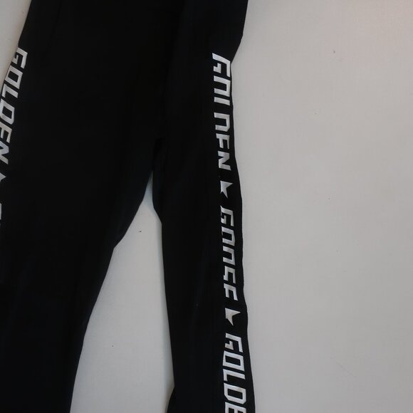 NWT Womens Golden Goose (Item- 8) Black White Logo Drawstring Leggings M - Picture 8 of 10